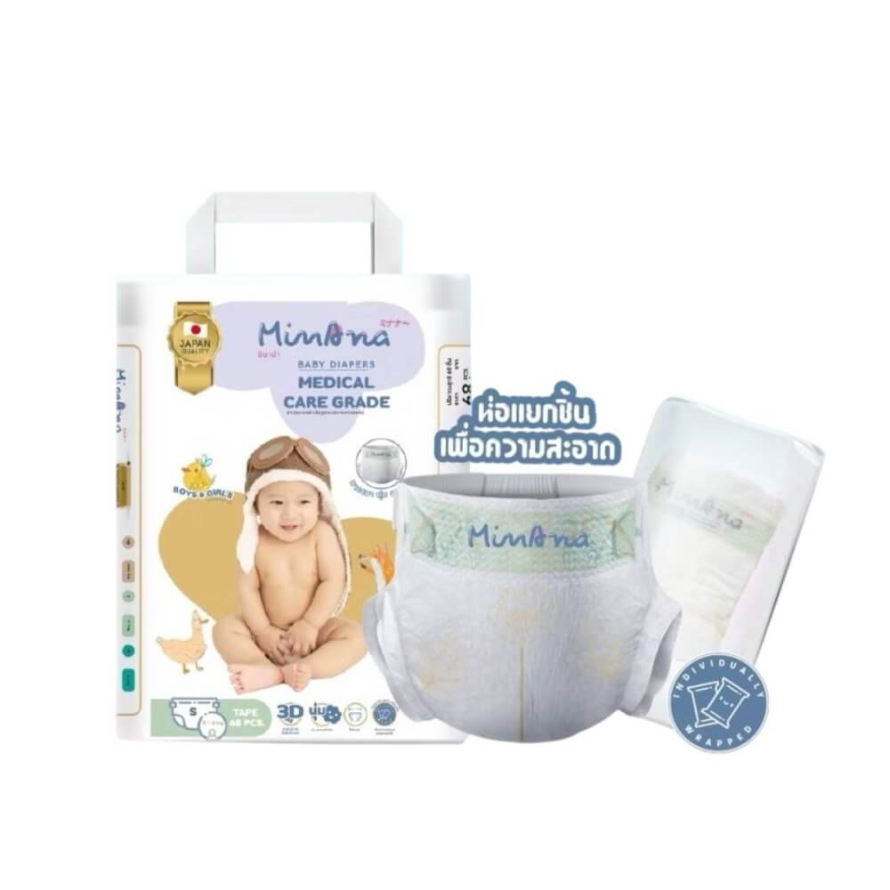 ผ้าอ้อมสำเร็จรูป MINANA ไซส์ S 68 ชิ้น